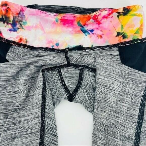 RBX High Waist Leggings Womens Small Black Workout Athletic Yoga Floral Stretch - Picture 3 of 7